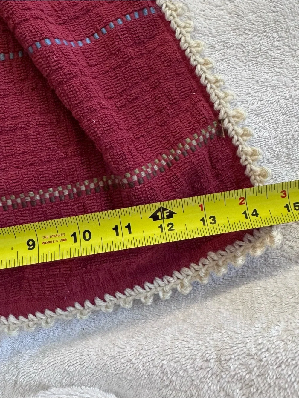 Mainstays Cranberry Crochet Hanging Kitchen Towel Handmade